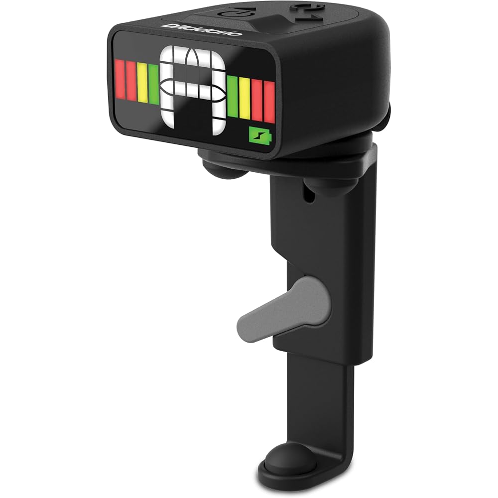 D Addario Rechargeable Viola Tuner, Chromatic Type, Full-Color Display, Micro Rechargeable Tuner ...