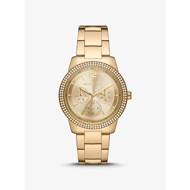 Женские часы Michael Kors Oversized Tibby с паве, золотистого тона, MK6927 золотой