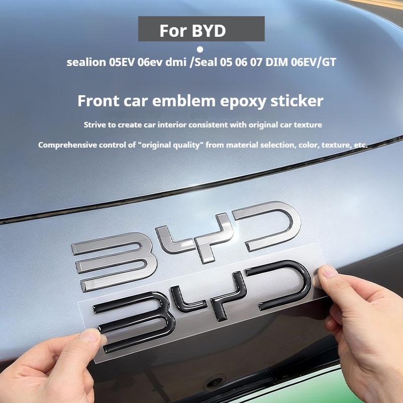 Dla BYD Sealion 05EV 06ev Dmi Seal 05 06 07 DIM 06EV/GT Samochód Przedni Znak Emblemat Naklejka Żywiczna Modyfikacja Czarny Wojownik Odznaka Samochodowa
