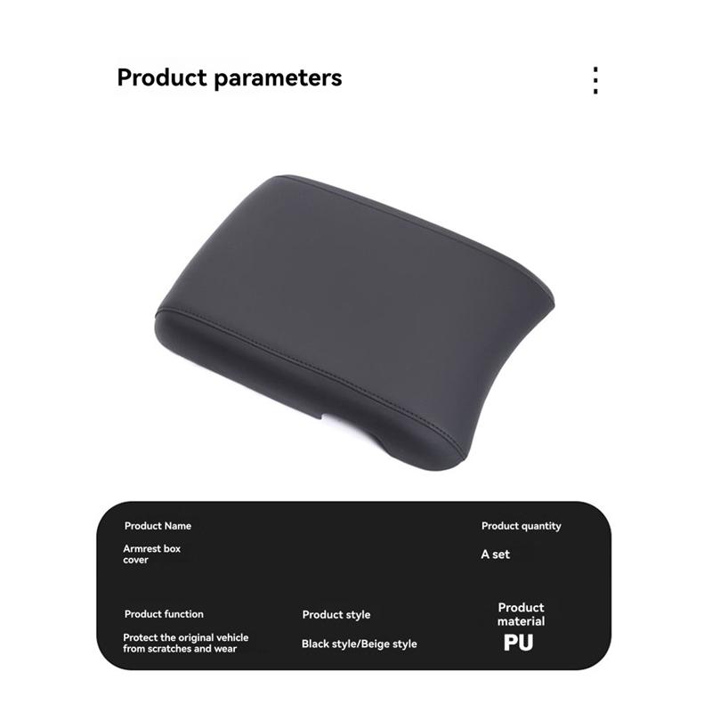 Armrest Cushion Storage Box Cover Center Console Armrest Lid For Toyota Alphard/Vellfire 30 Series Black