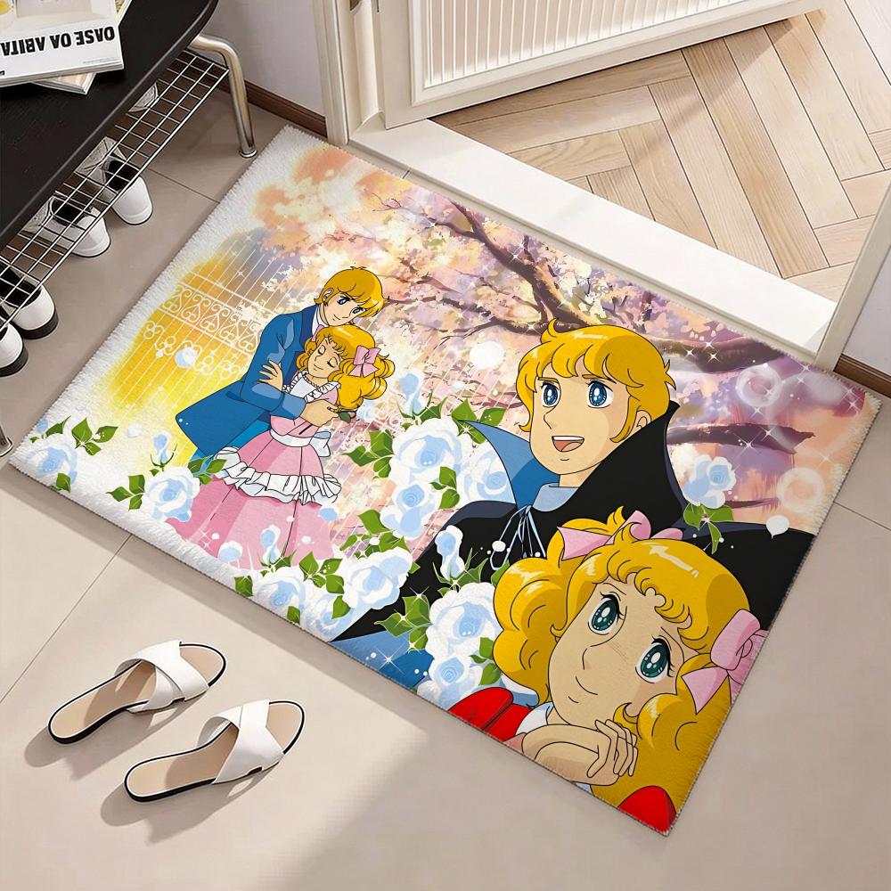 Sweet Classic Anime C-Candy Candys Floor Mat Soft Thickened Flannel Door Mat Non-Slip Living Room Rug Home Decor