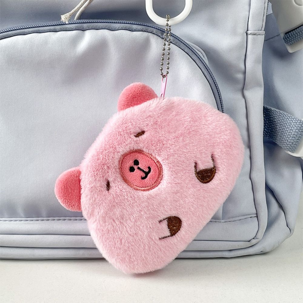 Soft Capybara Coin Purse Cartoon Guinea Pig Bag Pendant Cute Plush Doll Keychain  Hanging Accessory