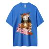 Demon Slayer Tshirt Mens Pure Cotton Casual  Round Neck Tshirt Short Sleeve Clothing Summer Sports Casual Short Sleeve Top