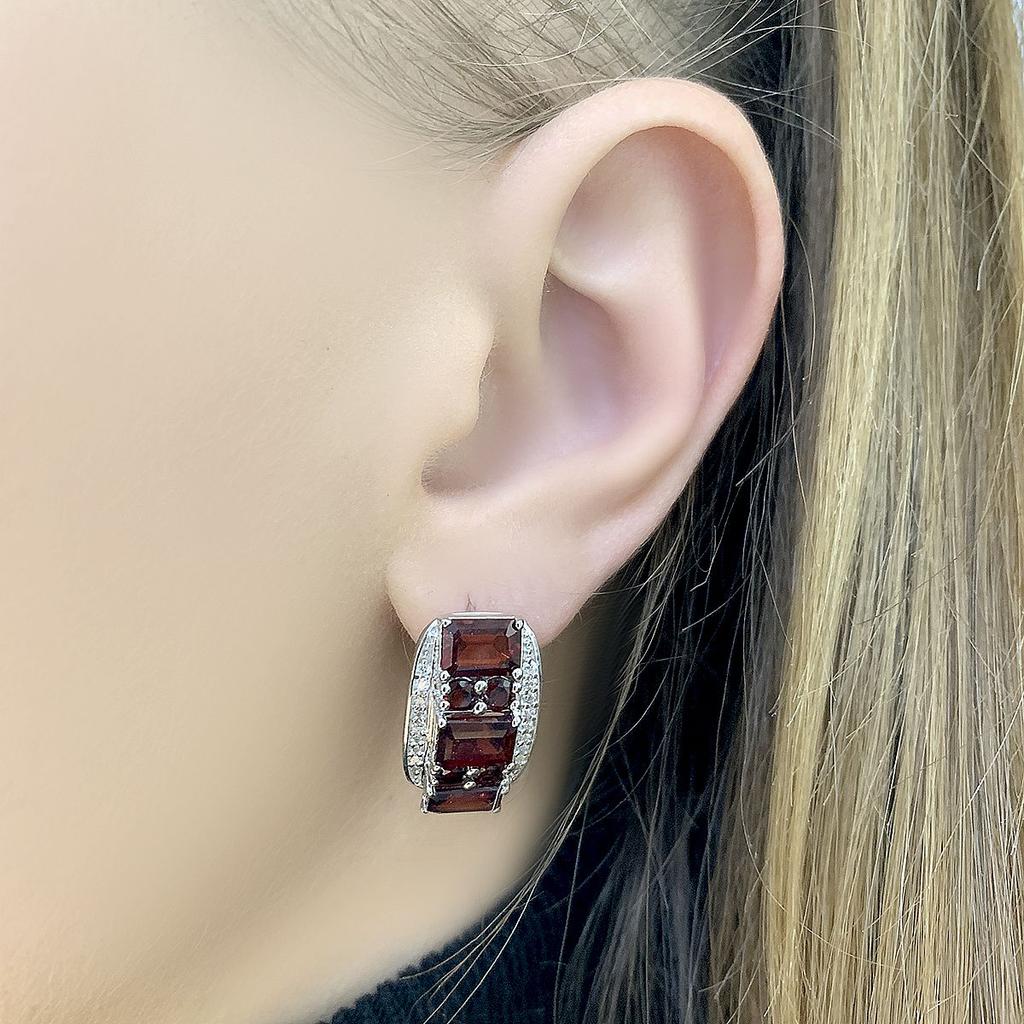 Серебряные серьги с натуральным гранатом 8.94ct (2062813)
