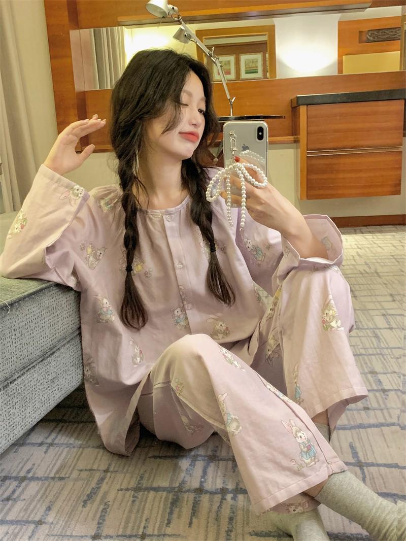 

«Весна 2024 г., симпатичная женская пижамная одежда из корейского хлопка» M