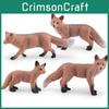 Realistisches PVC-Rotfuchs-Modellset Niedliche Waldtier-Figuren für die Heimdekoration