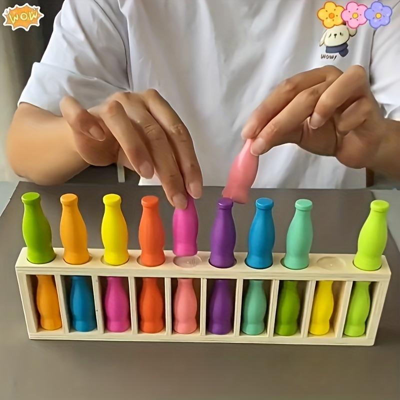 

Wooden Bottle Memory Game Color Matching Educational Toy for Kids 20 bottles+bottom box разноцветный