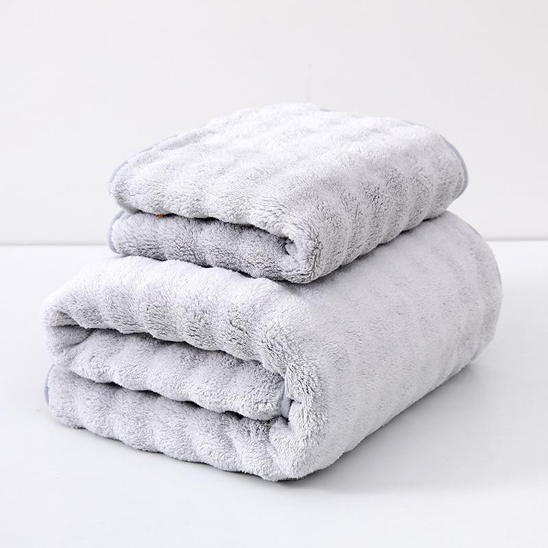 

Плотное пузырчатое бархатное зимнее коралловое бархатное банное полотенце впитывает воду и не линяет полотенце для волос, утолщенное пляжное полотенце, парное банное полотенце 35*75cm×1PCS серый