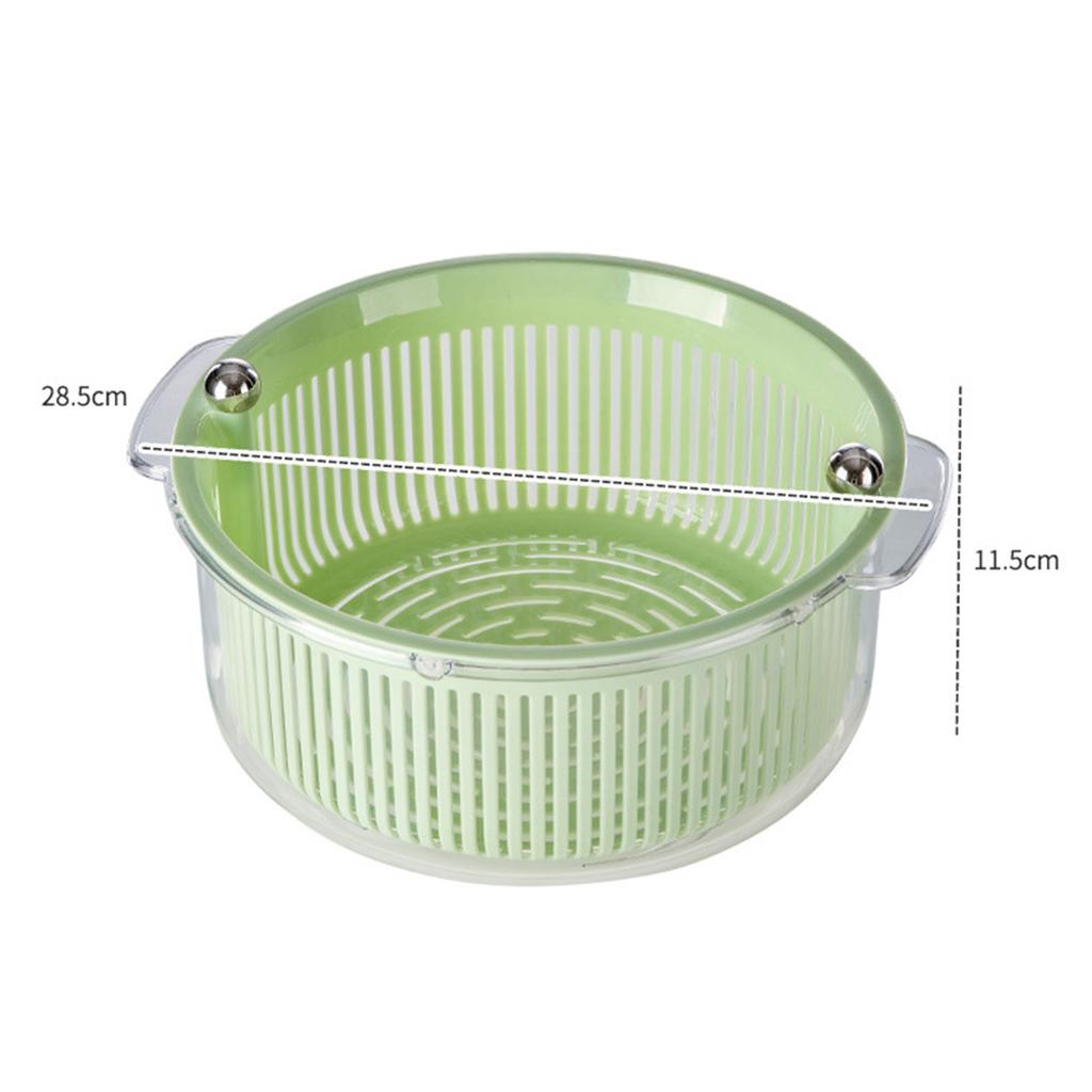 Küchensieb-Set mit Schüssel Sieb Drehbarer Doppelschichtiger Abtropfkorb Obst Gemüse Waschen