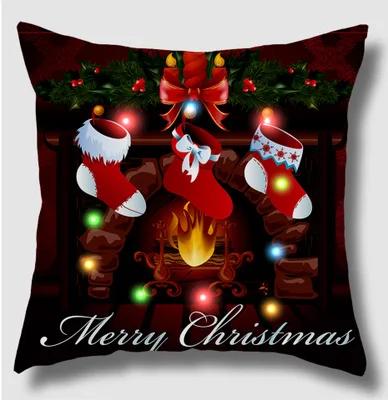 Led Christmas Pillowcase Cartoon Plant Creative Printing Luminous Cushion Cover Home Sofa Table Chair Decoration Pillow Cases