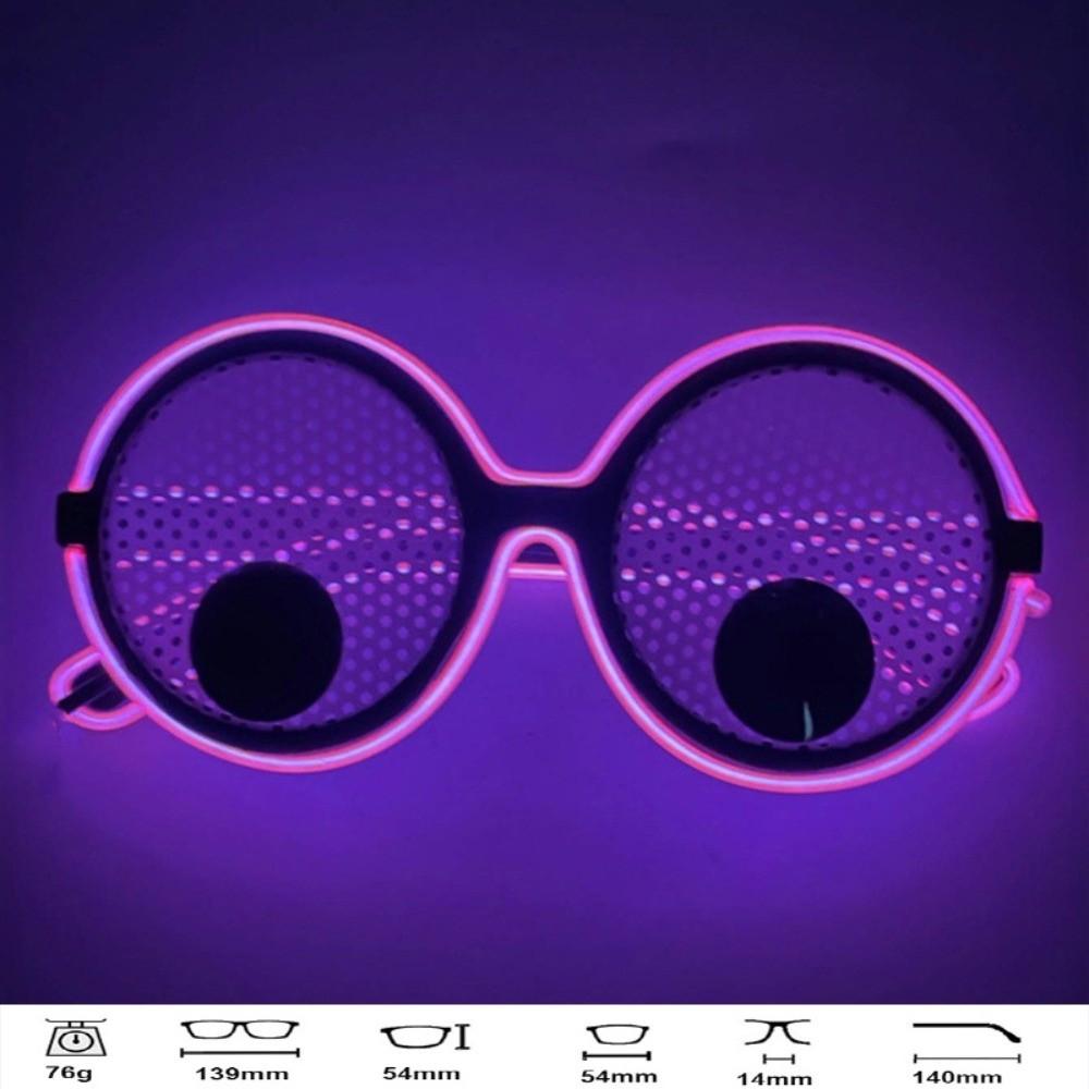Rotating Eyeballs Glowing Glasses Round Frame Party Glasses Creative Neon Glasses  Night Show