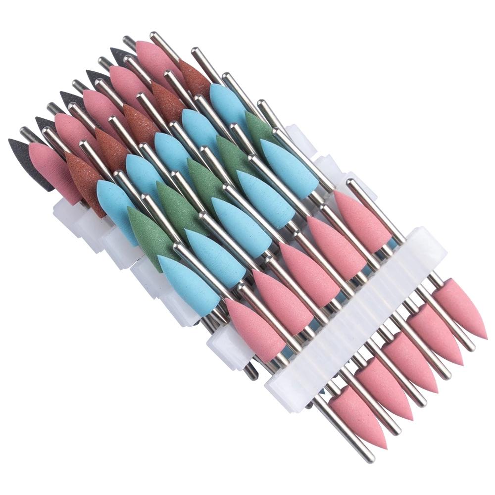 10 Uds. Fresa de silicona para manicura, broca de goma para uñas, máquina, accesorios de manicura, pulidor de uñas, herramienta amoladora