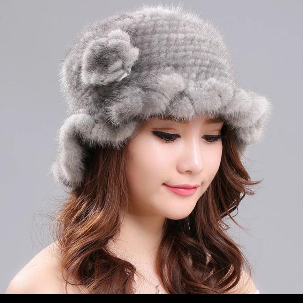 New Mink Fur Hat Women's Winter Mink Fur Women's Winter Hat Thick Versatile Warm Fashion Fur Hat Women's Winter