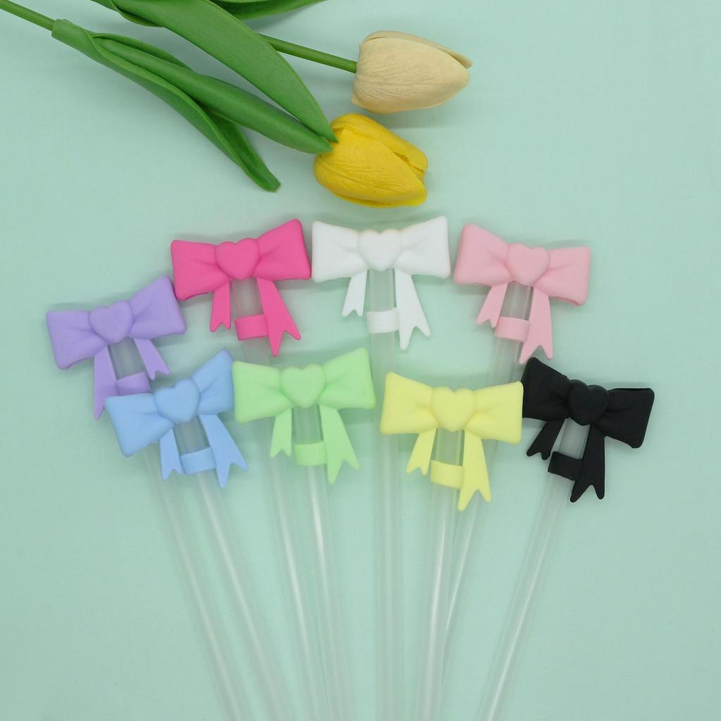 Silicone Bow Tie Straw Cap & Dust Cover for 10mm Straw