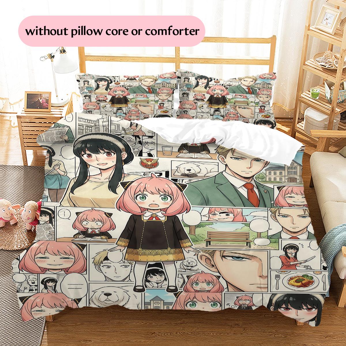 

Spy x Family Main Cast & Collage Pattern Bedding Home Decoration Festival Gift (1 * duvet cover + 2 * pillowcase, without core) 135x200cm