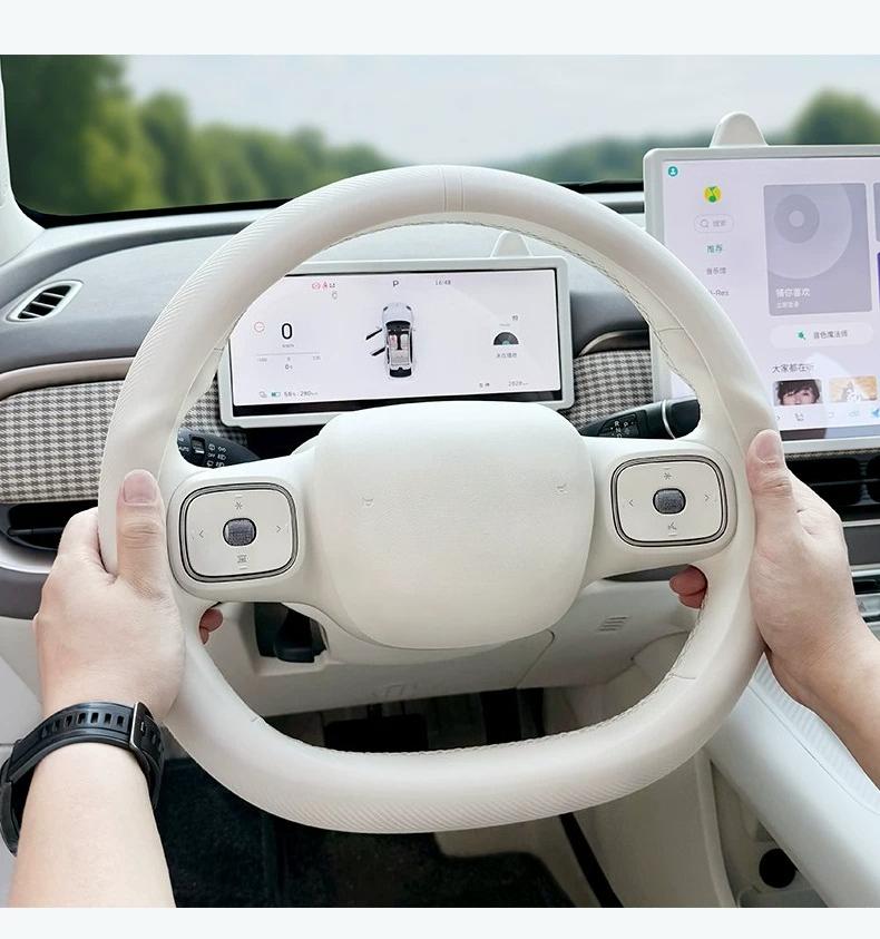 For 2026 GWM ORA 5 Liquid Silicone Steering Wheel Cover, Non‑Slip Ultra‑Thin All‑Season Car Steering Wheel Protector Accessories