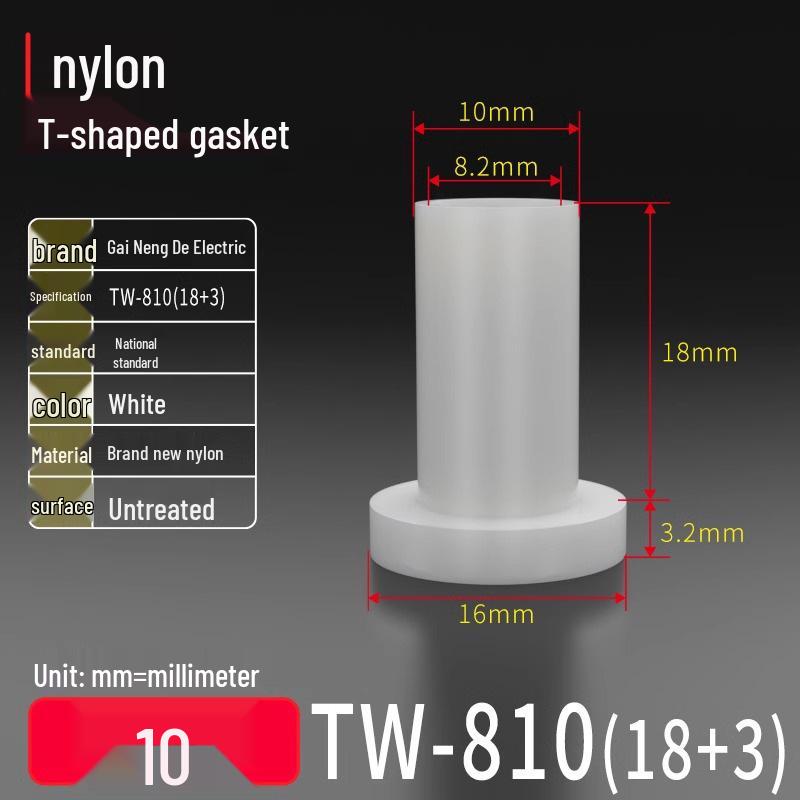 T-förmiger Nylon-Kunststoff-Dichtungsring und Schraubwellenhülse (Für dich: M2-M35)