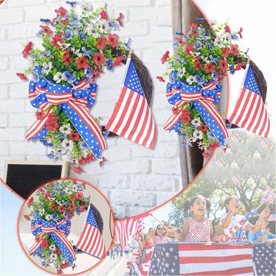 Independence Day Garland Door Basket Decoration 4th Of Garland Independence Day Decoration