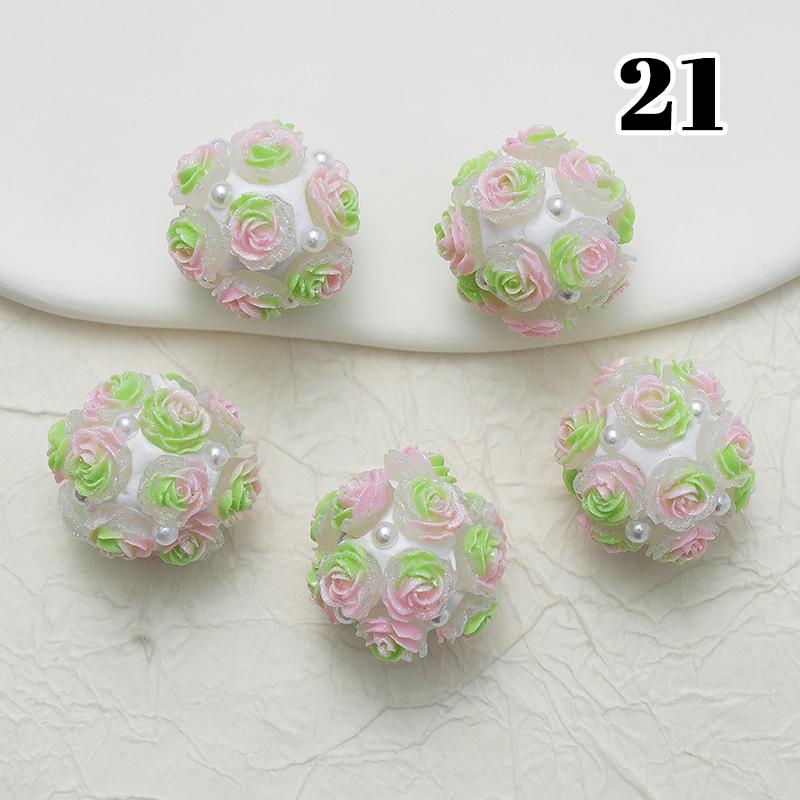 2Cm 10Pcs Charm Rose Polymer Clay Colorful Lover Acrylic Beads for Jewelry Making Diy Necklace Bracelets Earring Accessories New