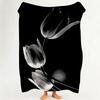 Art B Black A And W White A Art P Plant F Flower Throw Flannel Throw Blanket Suitable for Sofa Living Room Bedroom