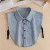 Fashion Front Tie White Fake Collar for Women Stand Detachable Collar Fake Girls Vintage Lace Ladies False Blouse Collar