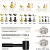 480 Sets Leather Rivets Double Caps Rivet Tubular Metal Studs with 3 Setting Tools Hammer for Leather Craft Repair