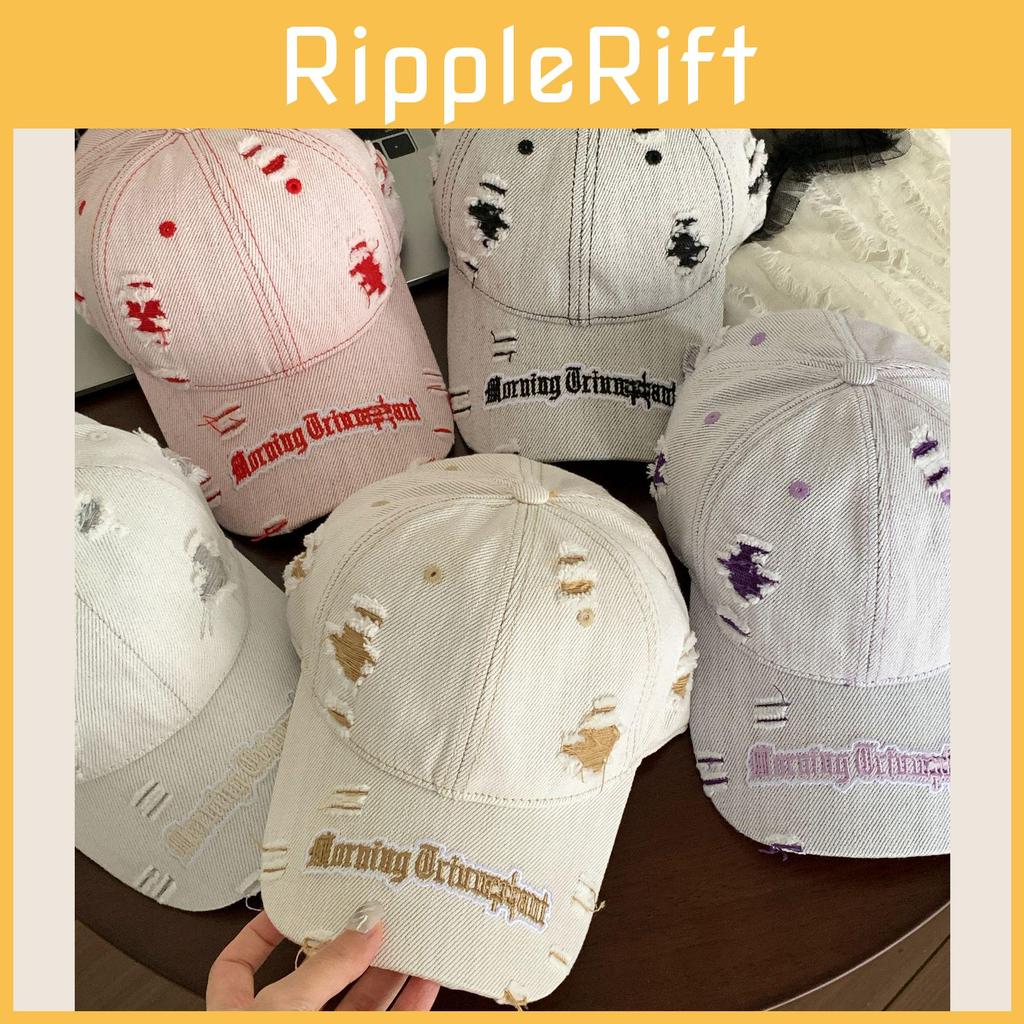 Splicing Fashion And Ripped Design Women Summer Casual Sunshade Cap Baseball