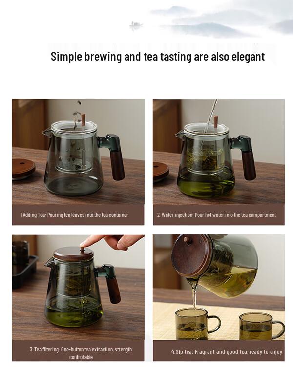 Chaxun 650ML Glass Teapot Tea Set