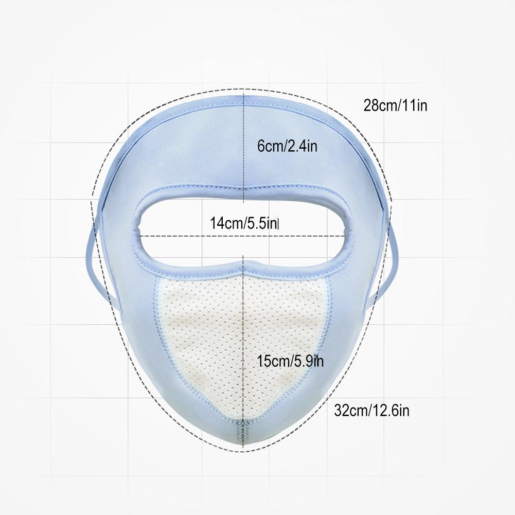 Summer Sunscreen Ice Silk Mask Sun Protection Anti-UV Thin Breathable Dustproof Outdoor Cycling Full Face Coverage