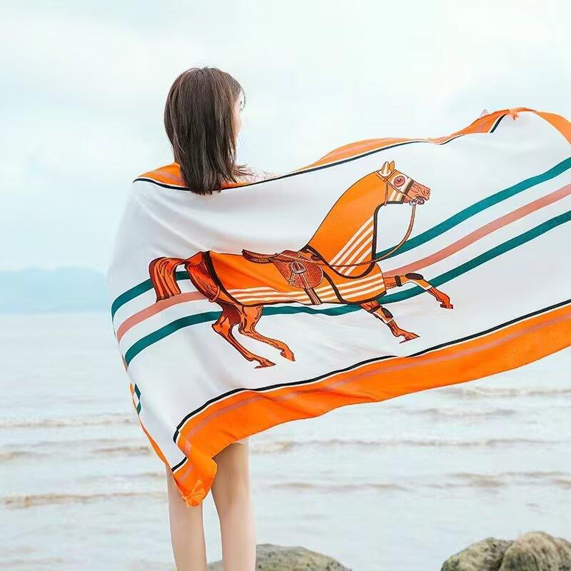 Shawl Travel Ethnic Style Cotton Linen Sun Protection Beach Cape Desert Sun Protection Cape Sun Protection Scarf Silk