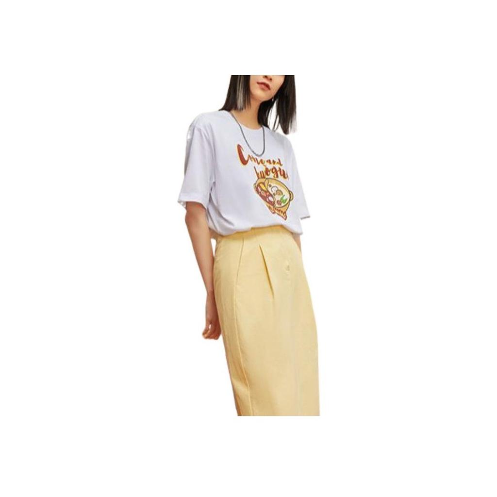 Li Ning Cartoon Hot Pot Letter Round Neck Casual Short Sleeve T-Shirt Men Tops Standard-White AHSS569-1