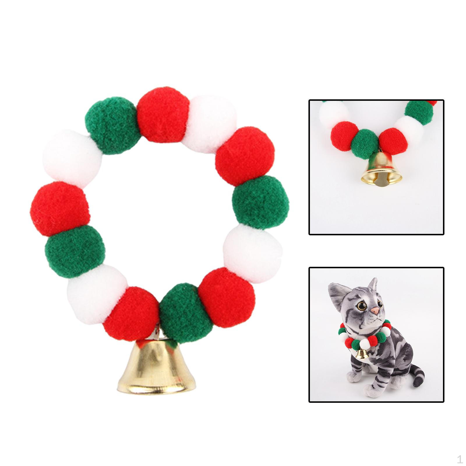 

Ошейник-цепочка для щенков с шариками, милые рождественские шейные платки для домашних животных, рождественский ошейник-колокольчик для собак на открытом воздухе M