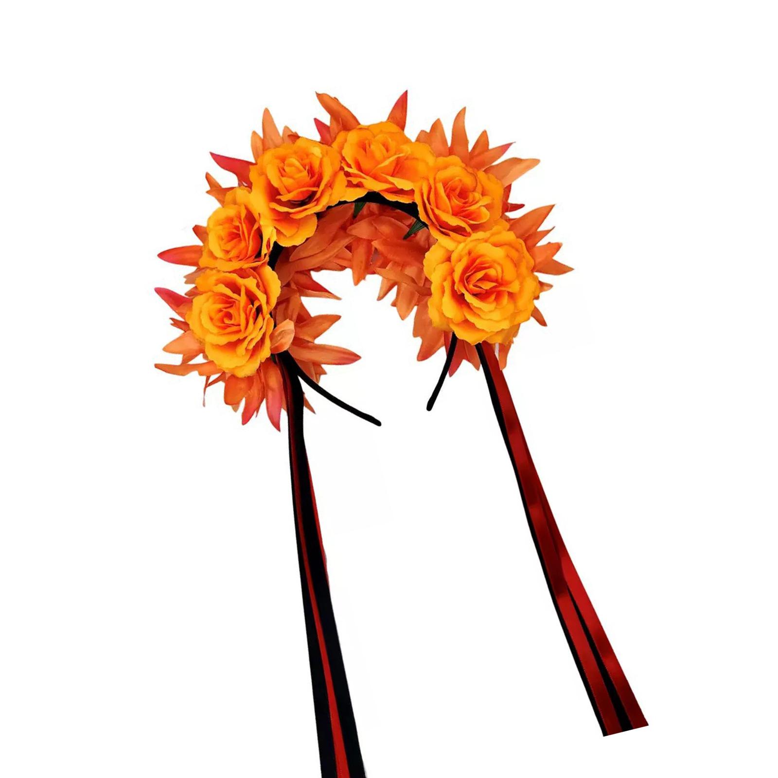 

Хэллоуин Хризантема Лента Повязка на голову Удобная Повязка Украшение для волос Для Костюмированных вечеринок и Праздничного мероприятия оранжевый