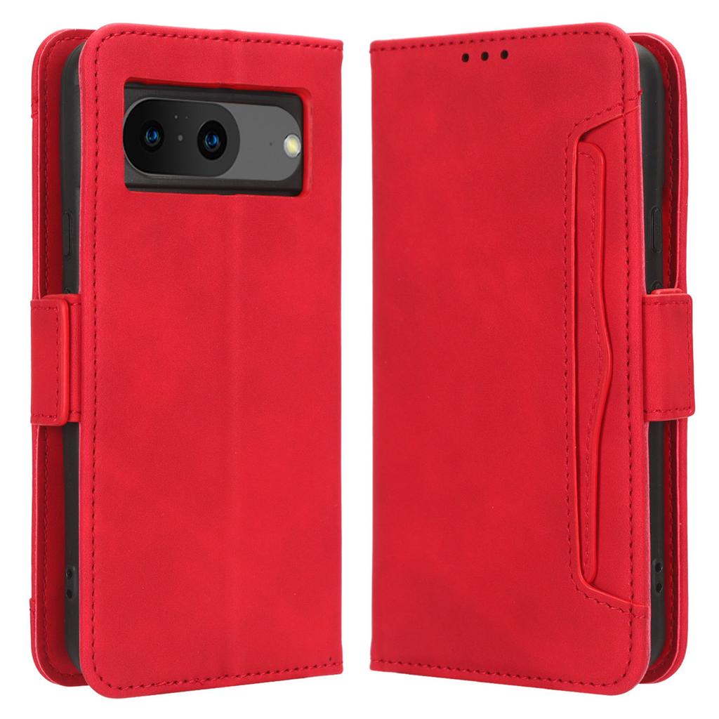 For Google Pixel 8 Multiple Card Slots Phone Case PU Leather Wallet Stand Phone Cover