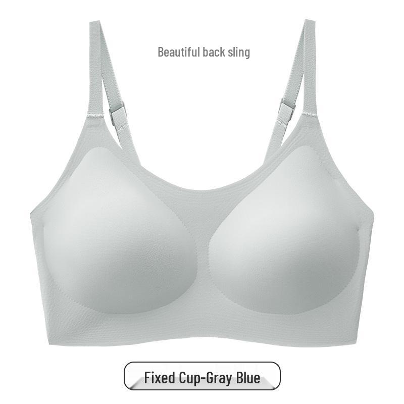 Women's Seamless Sports Bra: Thin Strap, Side Support, Anti-Sag, Fixed Cup, Plus Size, Large Bust, Beautiful Back Design