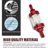 Motorcycles Fuel Filter, 1/4" Inline Fuel Filters, Transparent Tempered Glass Alloy Oil Filter Cup, Universal for ATV, Motorcycles, Dirt Bike (Red)