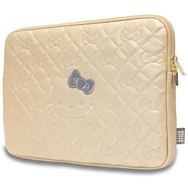 Hello Kitty Sleeve Hkcszpekhbpd 14Złoty/Gold Zip Pu Quilted Bows