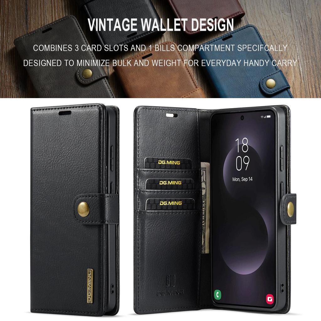 2-in-1 Removable Magnetic Flip PU Leather Case Card Wallet Holder Phone Back Cover For Samsung Galaxy S26 Ultra S25 S24 S23 S22 Plus Protector Skins
