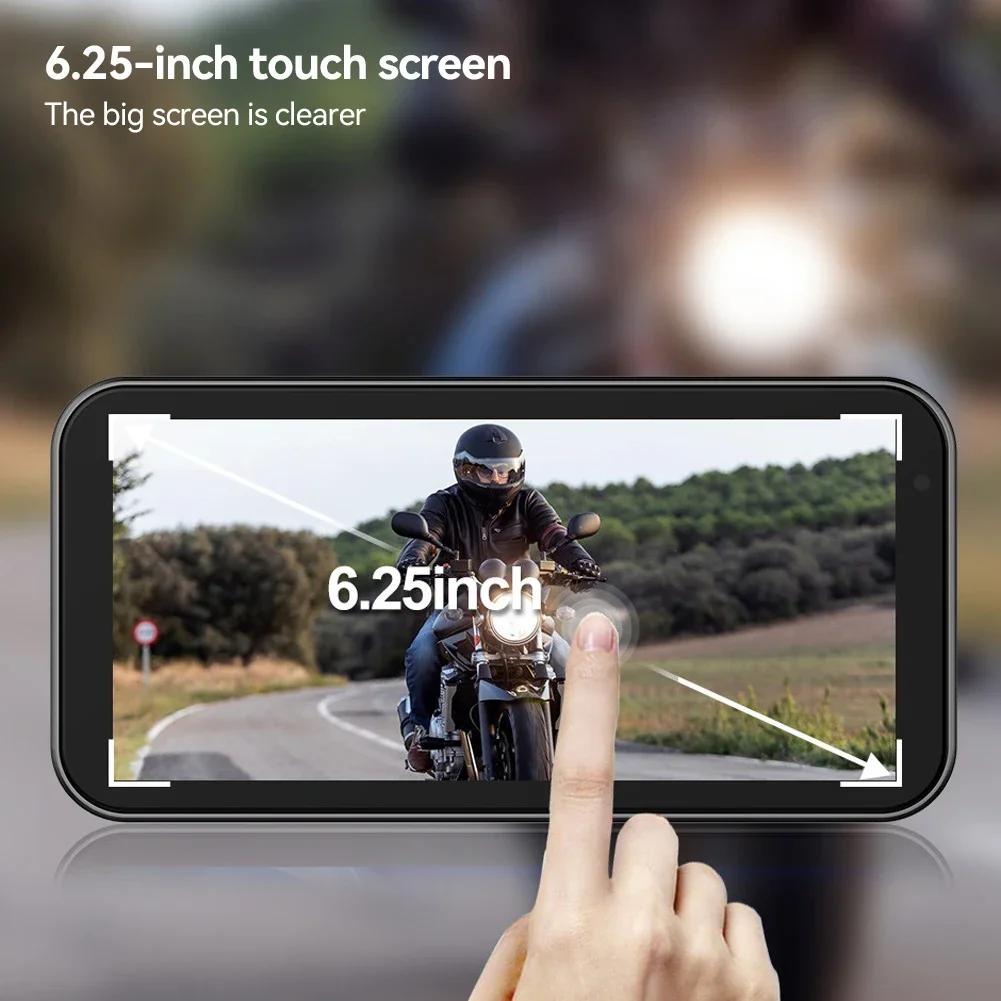 6.25inch Motorcycle Carplay MP5 Portable Smart Player Wireless Carplay Android Auto with Front&Back Camera Motorcycle DVR