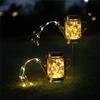 Hot,Solar Lantern Outdoor Hanging Mason Jar Solar Light 45 LED Spray Can Light for Patio Walkway Garden