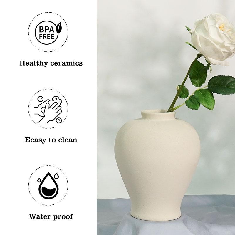 Handmade Flower Vase Ceramic Vase with Ribbed Texture Modern Nordic Style Home Decor Porcelain Vases