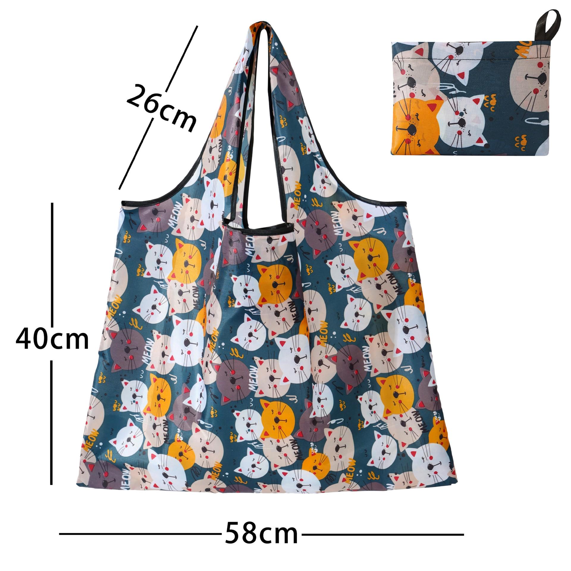 

Large Capacity Eco-Friendly Waterproof Foldable Grocery Tote Bag 58x40cm + Handle 26cm