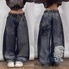 ZYLLO Y2K Amerikansk Ny Retro Street Hip-hop Løse Jeans Dame Harajuku Høy Midje Vide Ben Bukser Gotisk Vide Bukser Gatebukser