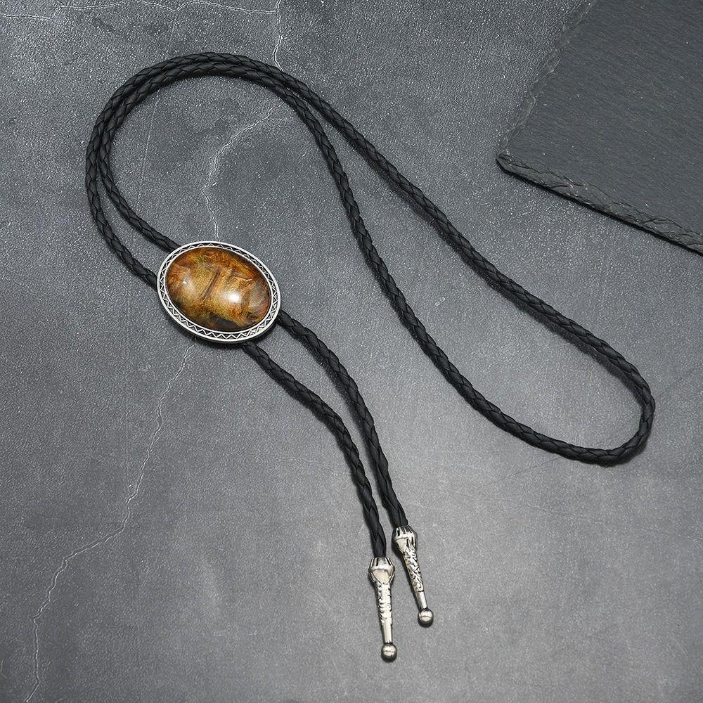 Long Western Cowboy Style Necklace Ethnic Style Leather Rope Necklace Unique Punk Necktie Gift