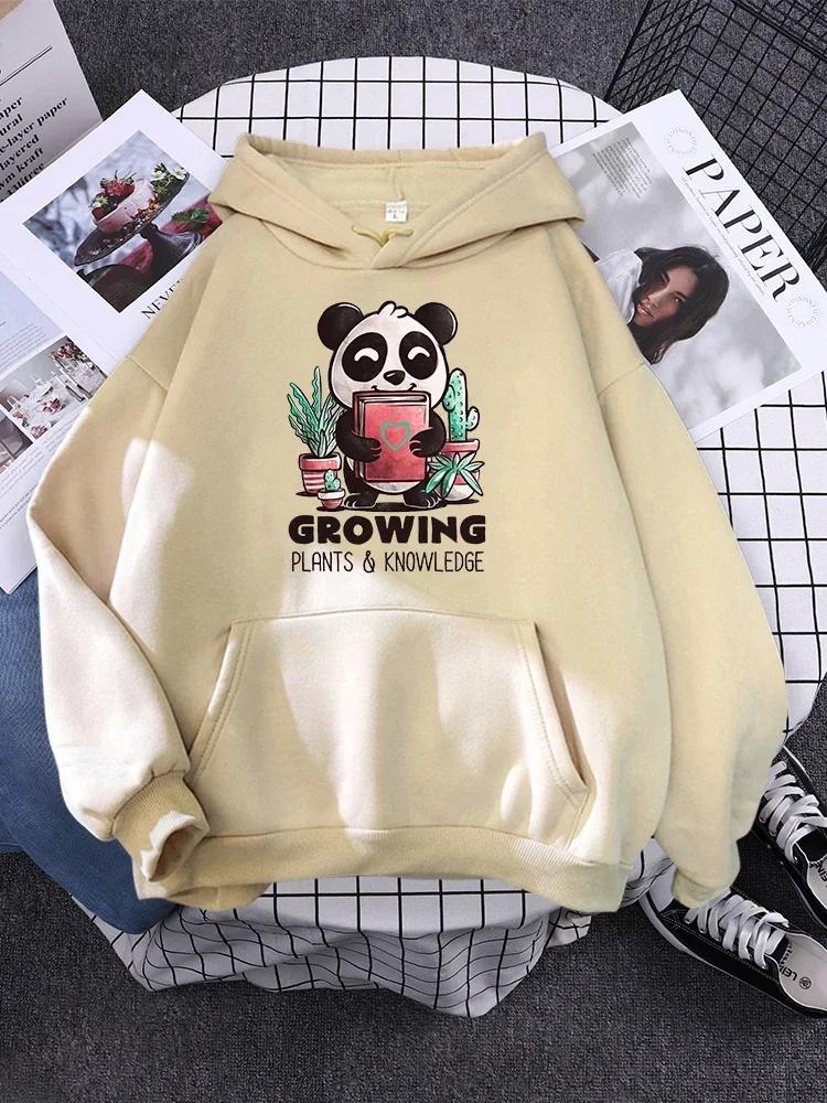 Pullover For Woman Fashion Korean Round Neck Hoodie Female Panda Sleeps Print New Women'S Sweatshirt Warm