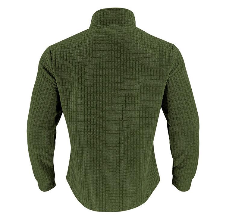 Men's Minimalist Casual Jacquard Half-Zip Stand-Up Collar Sweatshirt for Fall and Winter