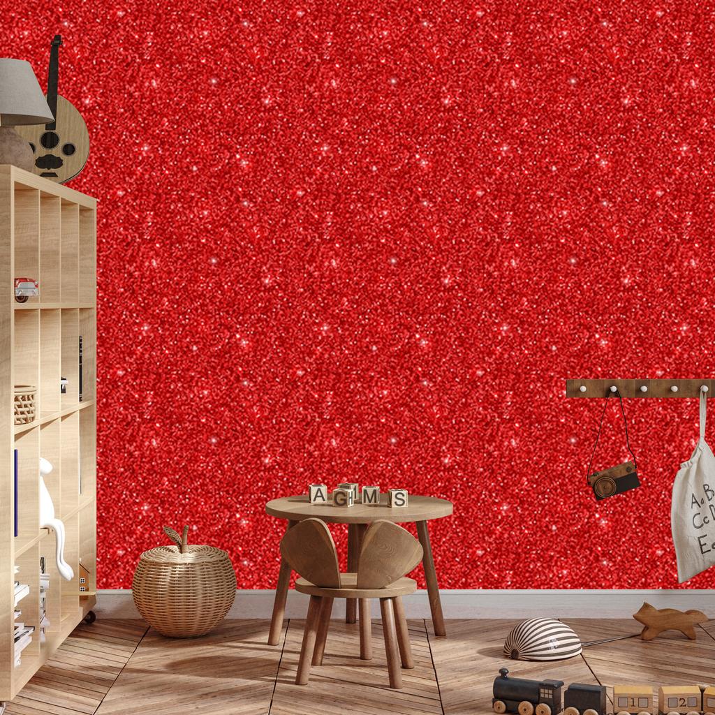 Red and coral glitter wallpaper for living room and bedroom 50x1000