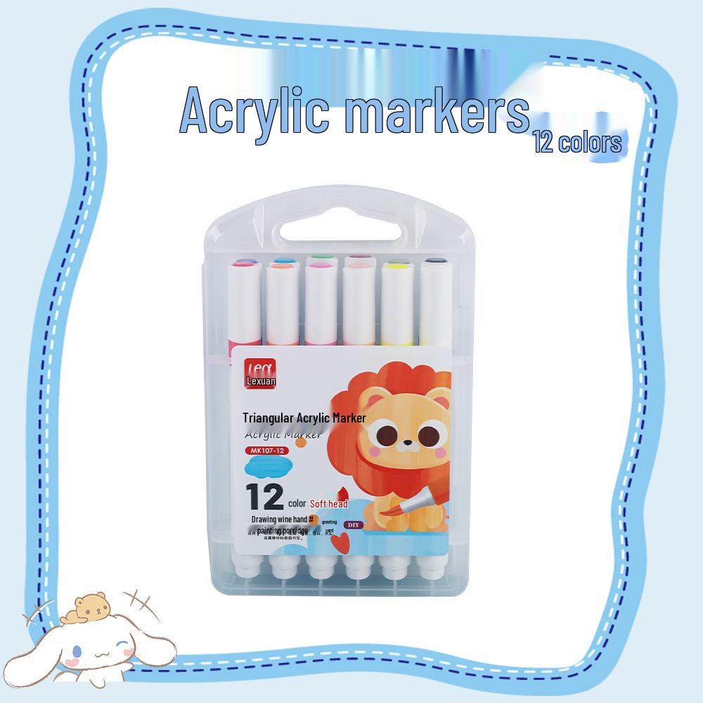 

Набор акриловых маркеров с мягким наконечником, треугольной формы, 60 цветов для детей - Водостойкие, Наслаиваемые, Идеальны для граффити и DIY проектов.