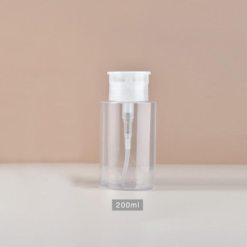 100ml 200ml Portable Travel Refillable Bottle Empty Plastic Nail Polish Remover Alcohol Liquid Press Pumping Dispenser Bottle