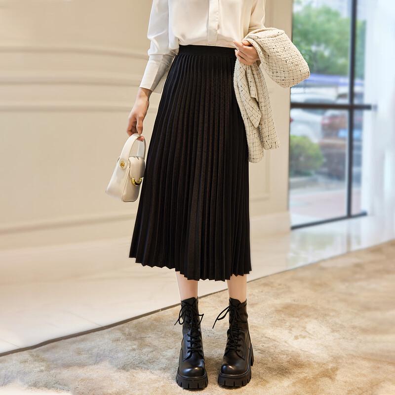 Women's Elegant Pleated Midi Skirt